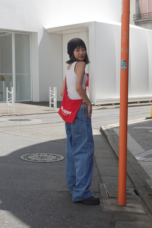 2wayチェックレイヤードデニム
